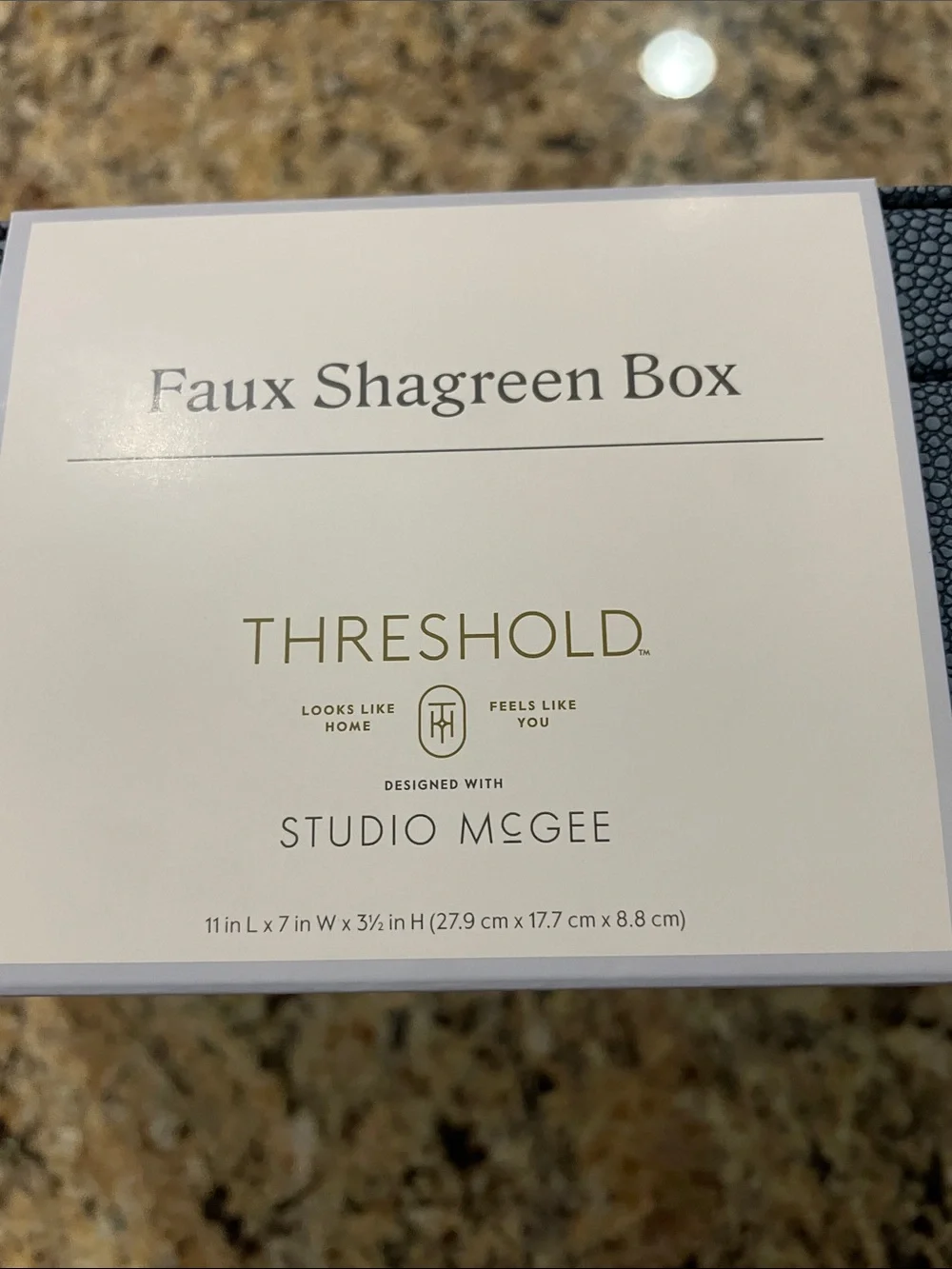 Threshold Faux Shagreen Organizer Box - Dark Blue